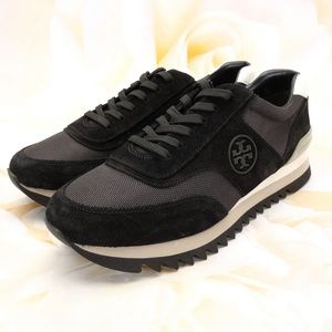 Tory Burch sawtooth  black/gray sneakers size 10